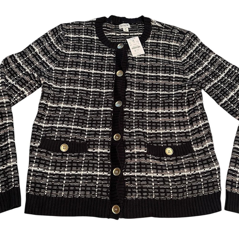 New J. Crew Tweed Lady Cardigan Sweater Womens Size Medium Cozy Business Casual - Picture 1 of 9